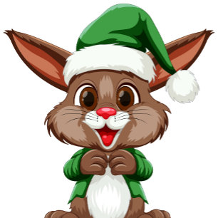 Cartoon Festive Rabbit  Glass Tree Decoration