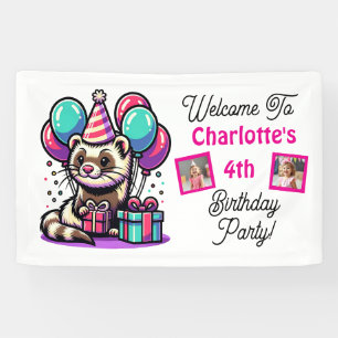 Cartoon Fetter Girl's Birthday Party Personalised Banner