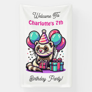 Cartoon Fetter Girl's Birthday Party Personalised Banner