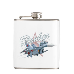 Cartoon fighter plane hip flask
