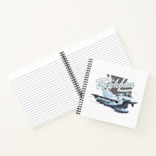 Cartoon fighter plane notebook