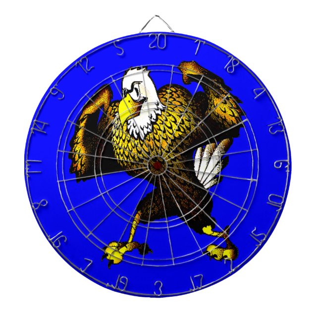 Cartoon Fighting Eagle Dartboard (Front)