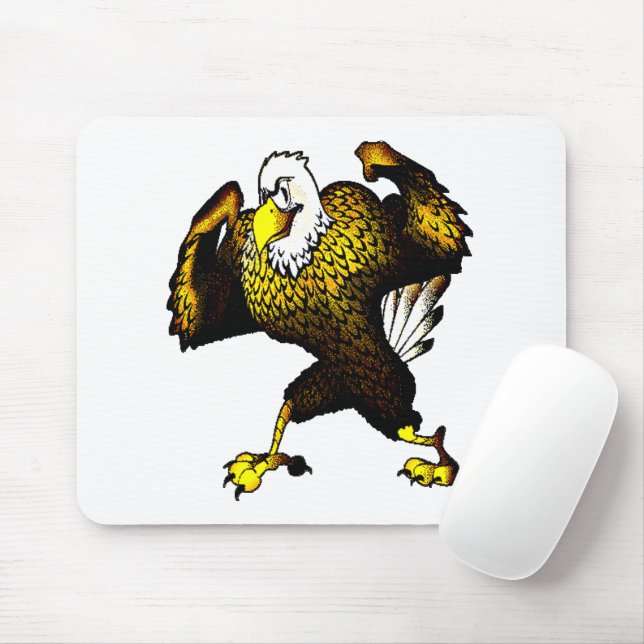 Cartoon Fighting Eagle Mouse Mat (With Mouse)