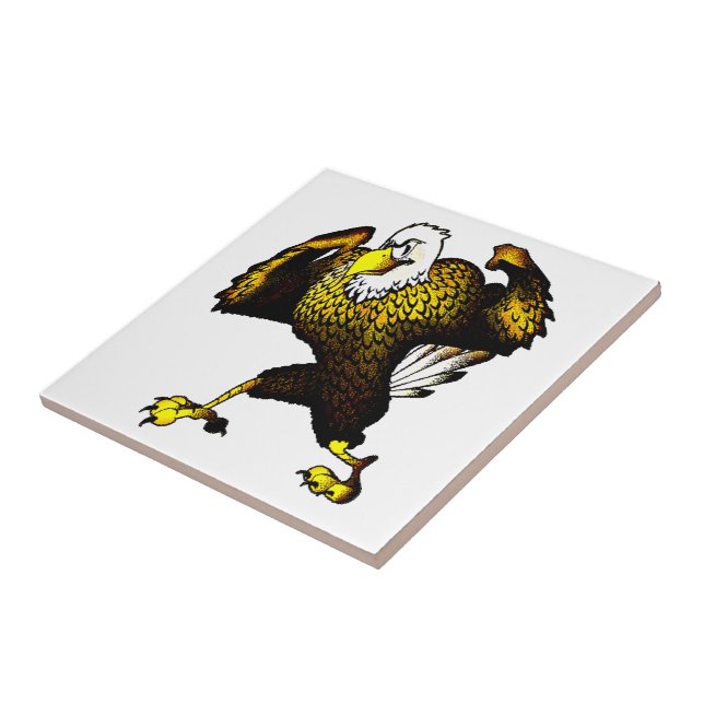 Cartoon Fighting Eagle Tile (Side)