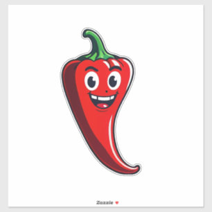 Cartoon Fire Pepper Mascot With Grinning Face