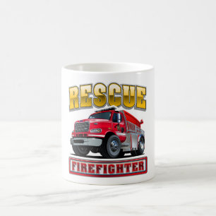 Cartoon firetruck coffee mug