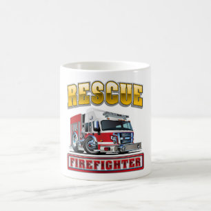 Cartoon firetruck coffee mug