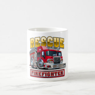 Cartoon firetruck coffee mug