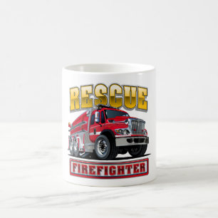 Cartoon firetruck coffee mug