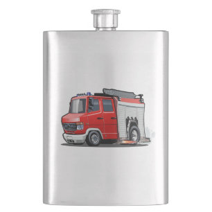Cartoon firetruck hip flask