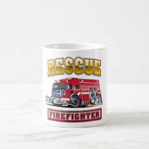 Cartoon firetruck hoodie coffee mug