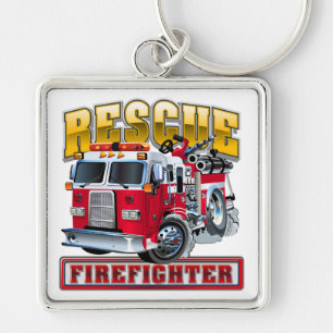 Cartoon firetruck key ring