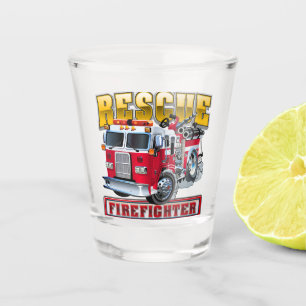 Cartoon firetruck shot glass