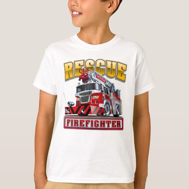 Cartoon firetruck T-Shirt (Front)