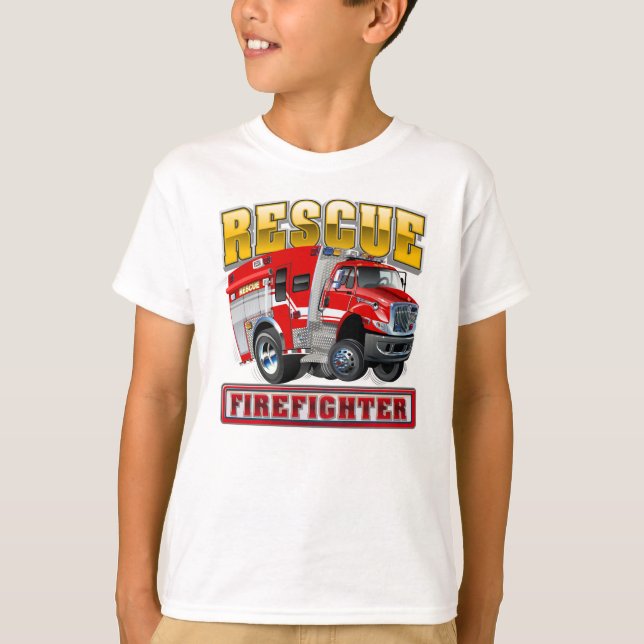 Cartoon firetruck T-Shirt (Front)