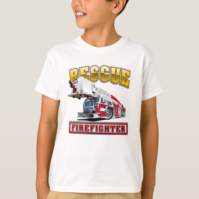 Cartoon firetruck T-Shirt (Front)