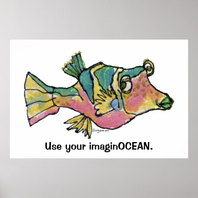 Cartoon Fish 001 ImaginOCEAN Poster Large (Front)