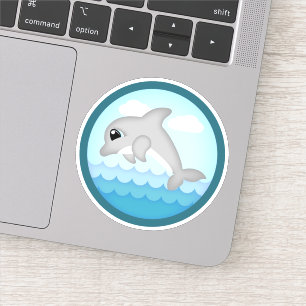 Cartoon fish Dolphin Die Cut Sticker Decal