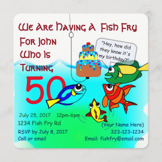 Cartoon Fish Fry Birthday Invitation