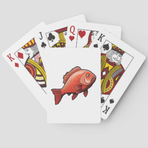 Cartoon fish illustration playing cards