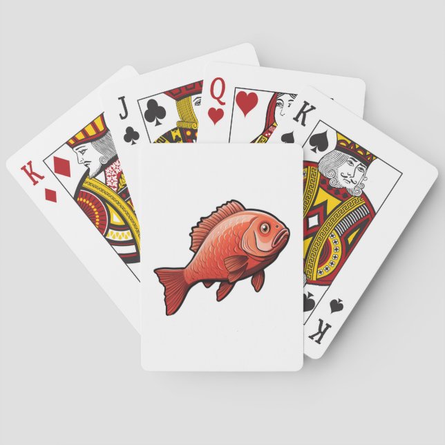 Cartoon fish illustration playing cards (Back)
