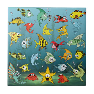 Cartoon Fish Underwater Tile