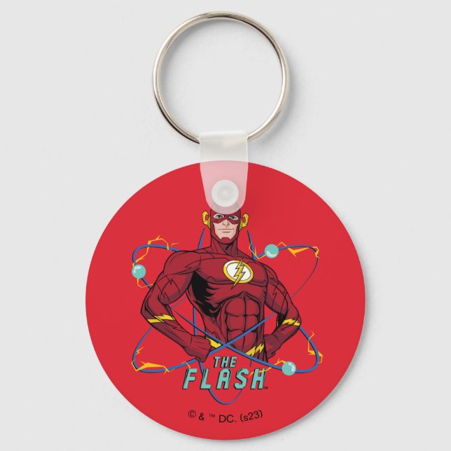 Cartoon Flash Atomic Graphic Key Ring (Front)
