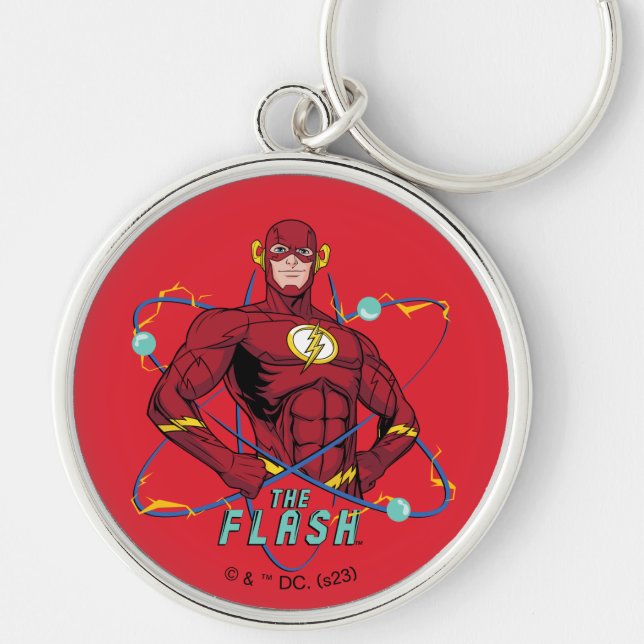 Cartoon Flash Atomic Graphic Key Ring (Front)