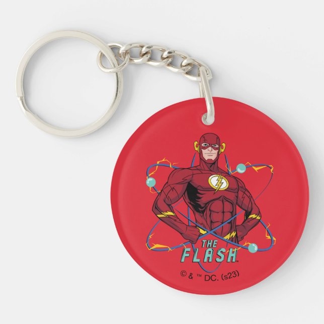 Cartoon Flash Atomic Graphic Key Ring (Front)
