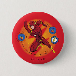 Cartoon Flash Laboratory Running Graphic 6 Cm Round Badge