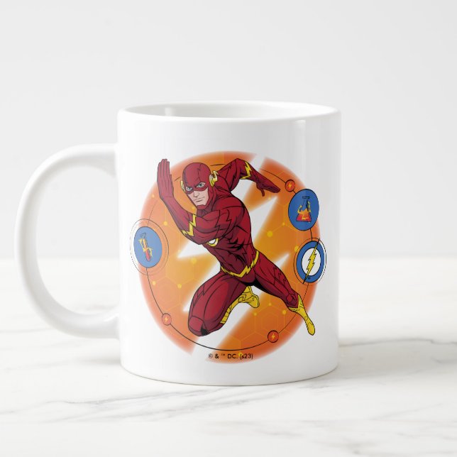 Cartoon Flash Laboratory Running Graphic Large Coffee Mug (Left)