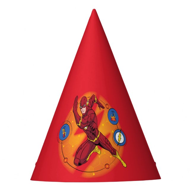 Cartoon Flash Laboratory Running Graphic Party Hat (Front)