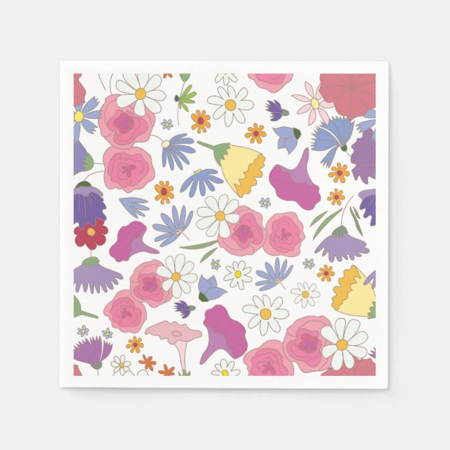Cartoon floral napkin (Front)