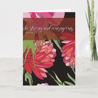 Cartoon Floral Stay Strong & Courageous Card