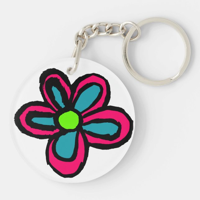 Cartoon Flower Key Ring (Back)