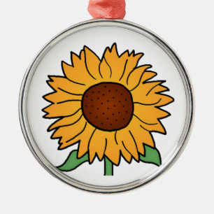 Cartoon Flowers, Summer Floral Sunflower Metal Tree Decoration