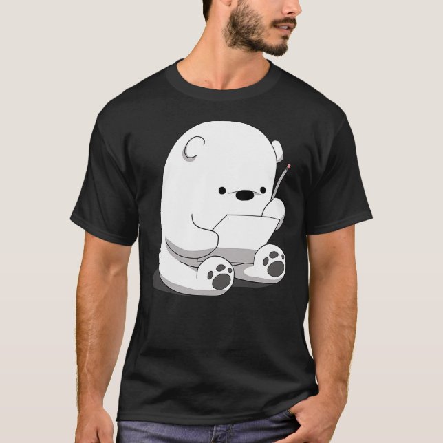 Cartoon Fluffy Polar Bear Cute Arctic Animal Girls T-Shirt (Front)