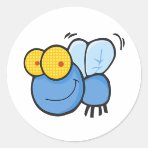 Cartoon Fly Classic Round Sticker