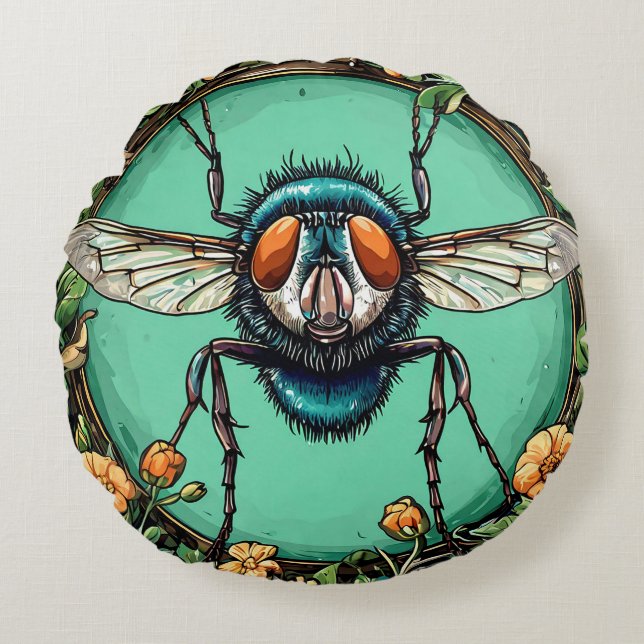 Cartoon Fly Round Cushion (Front)