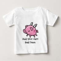 Cartoon Flying pig customisable text