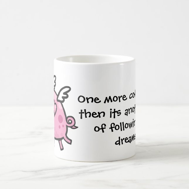 Cartoon Flying pig customisable text mug (Center)