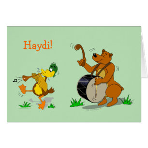 Cartoon Folk Dancing Animals Card Add Your Text