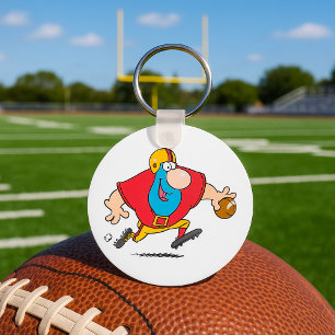 Cartoon Football Player Keychain