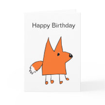 Cartoon Fox Birthday Card