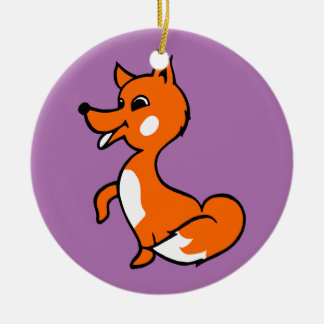 Cartoon Fox Ceramic Tree Decoration
