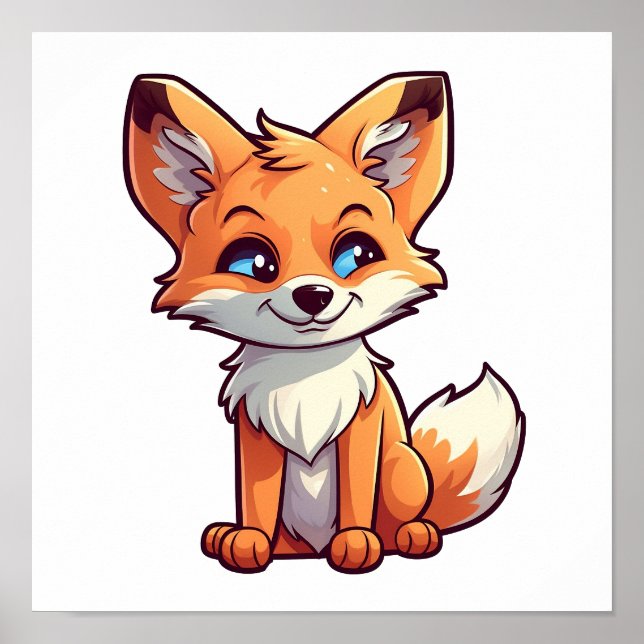 Cartoon fox illustration poster (Front)