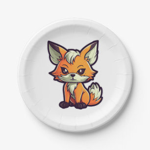 CARTOON FOX PAPER PLATE