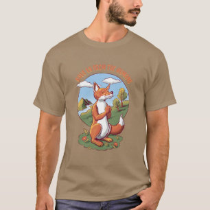 Cartoon Fox Prayer – Save Nature Message T-Shirt