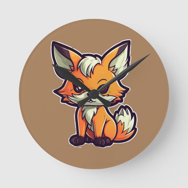 CARTOON FOX ROUND CLOCK (Front)
