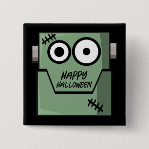 Cartoon Frankenstein's Monster Halloween 15 Cm Square Badge